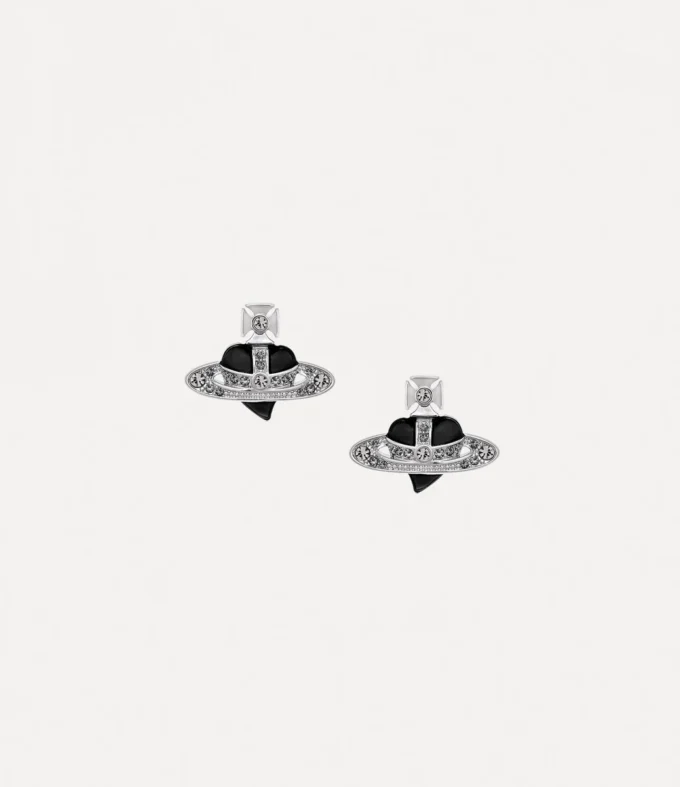New Diamante Heart Earrings