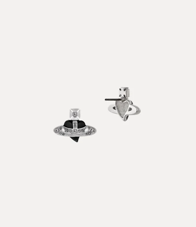 New Diamante Heart Earrings