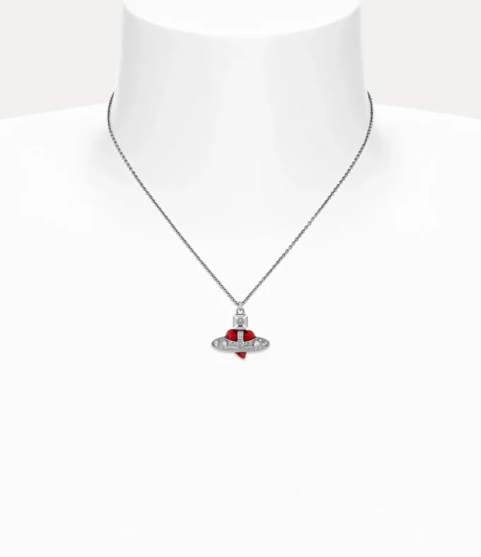 New Diamante Heart Pendant Necklace